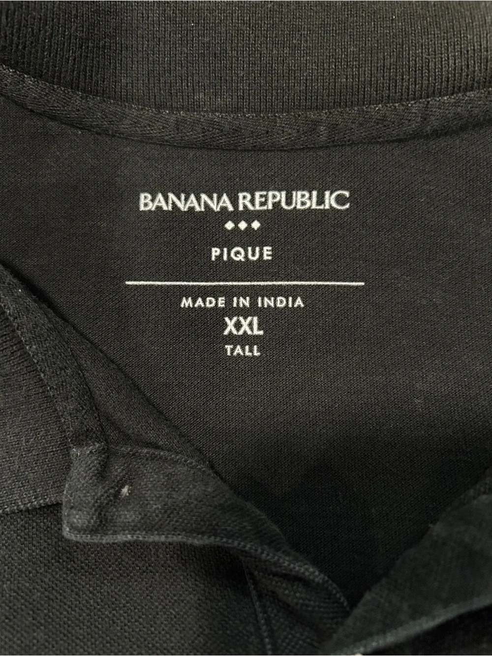 Banana Republic Factory Men’s XXL Tall Black Pique Polo Shirt 2XLT